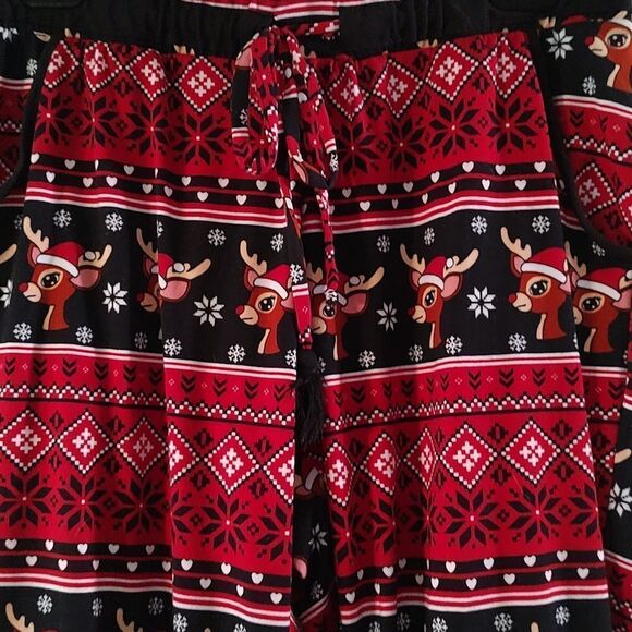 No Boundaries Winter Rudolph reindeer snowflake super soft pj pajama bottoms - Picture 2 of 5